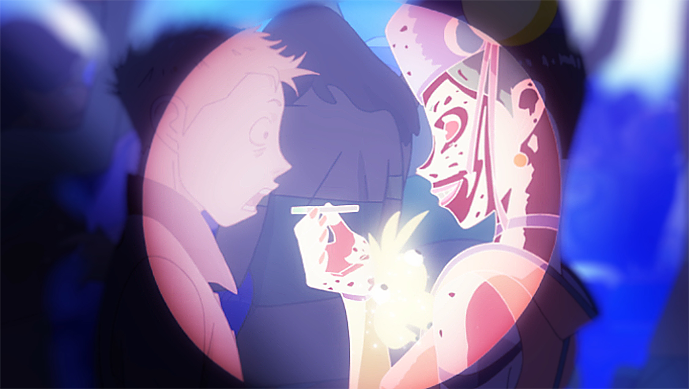 Hiro experiencing the hidden dangers of the nightclub environment in Attraction as the smoke reveals the ugliness of all the people partying