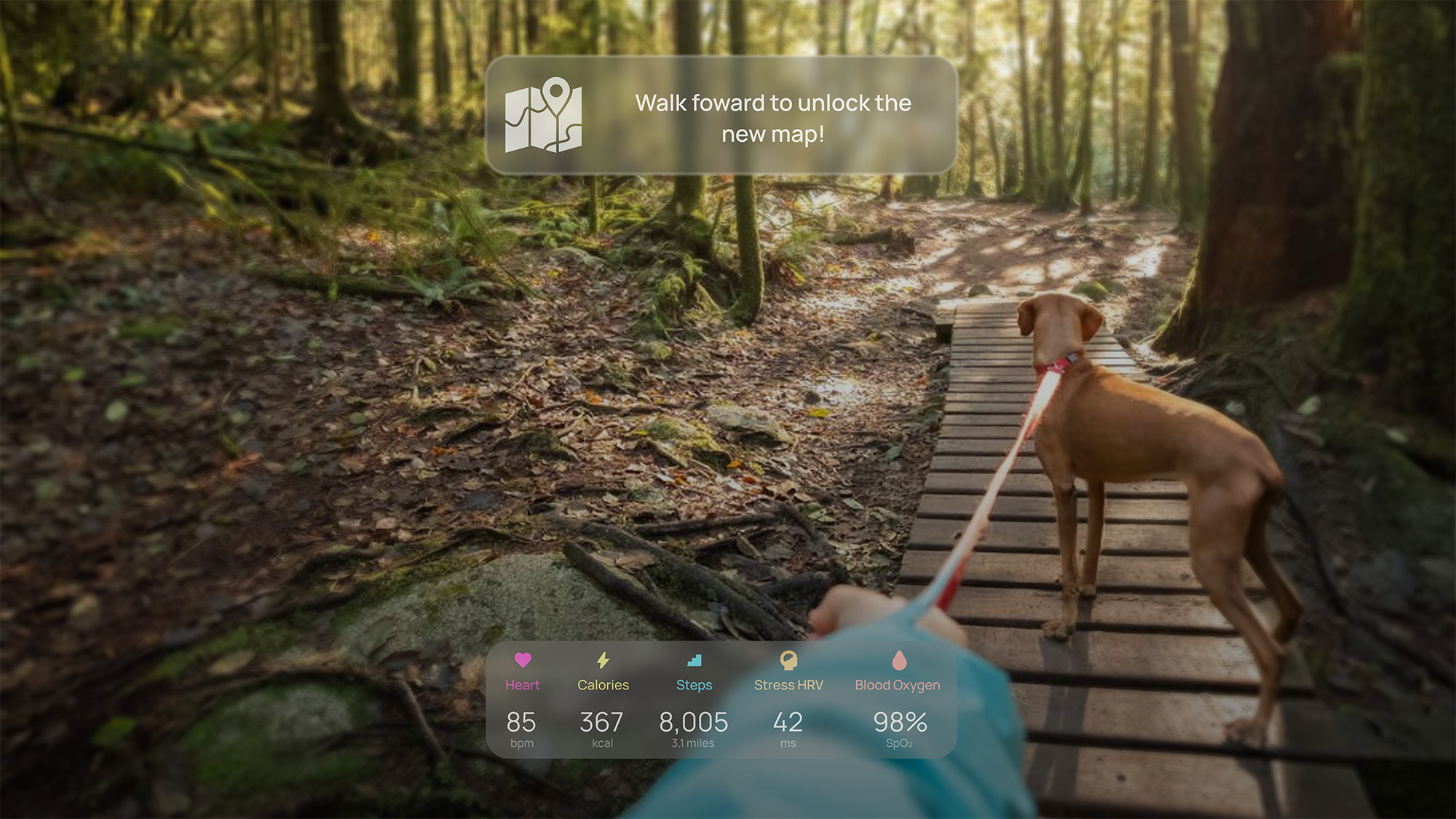 Health Games biometric AR game running on smartglasses paired with a smartwatch