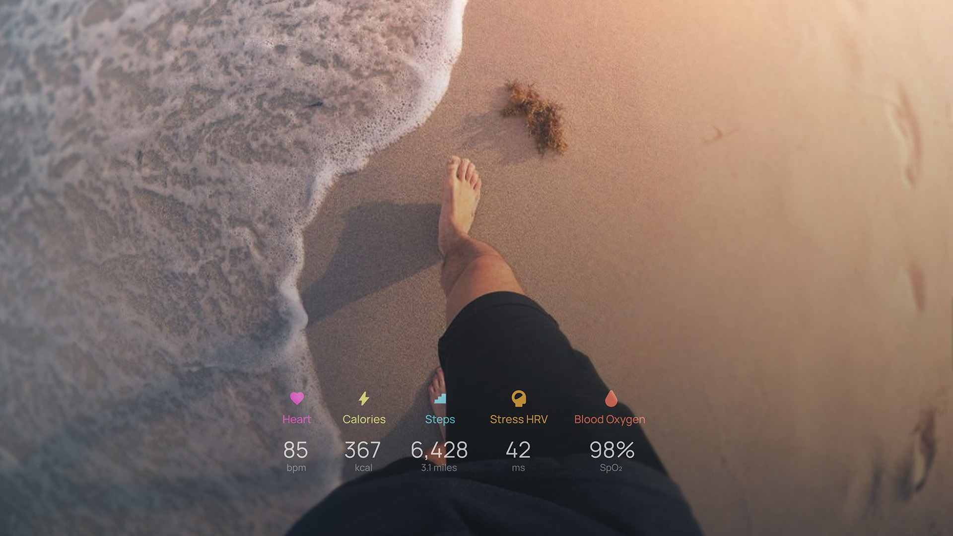 Health Games ambient AR experience showing real-time health data visualised in smartglasses