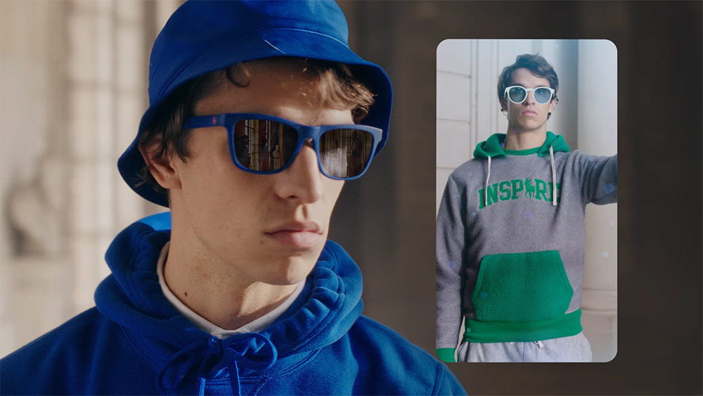 A gif showing the ColorShop AR sunglasses try-on